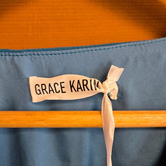 Grace Karin Eyelet Tie Waist Vneck Summer Flutter Sleeve Dress NWT Small - Picture 5 of 5